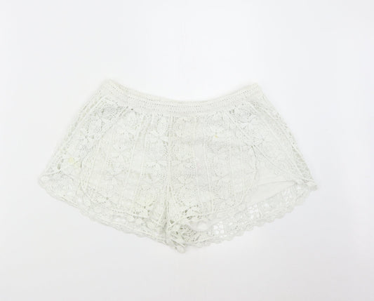New Look Womens White   Hot Pants Shorts Size M