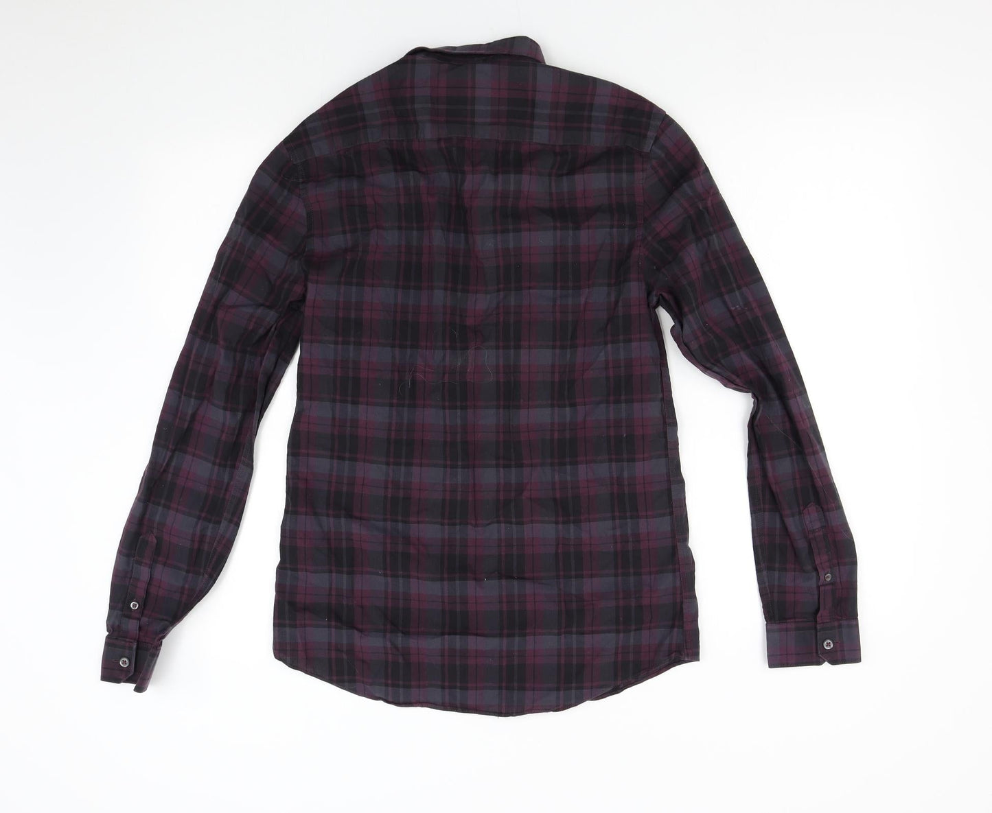 Burton Mens Purple Check   Button-Up Size S