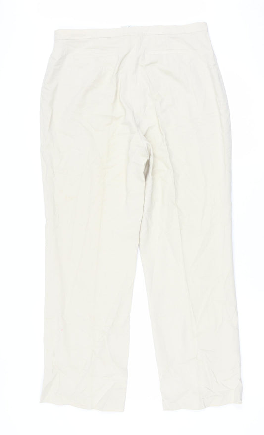 Katy Baker Womens Beige   Trousers  Size 16 L27.5 in