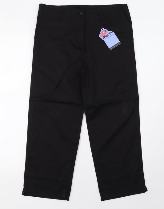 moose Womens Black   Trousers  Size 12 L26 in