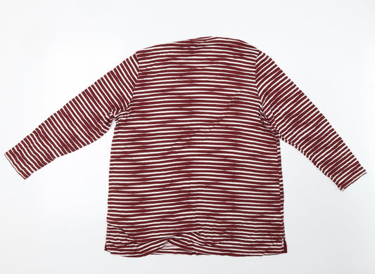 Marks and Spencer Womens Red Striped  Pullover Sweatshirt Size 20