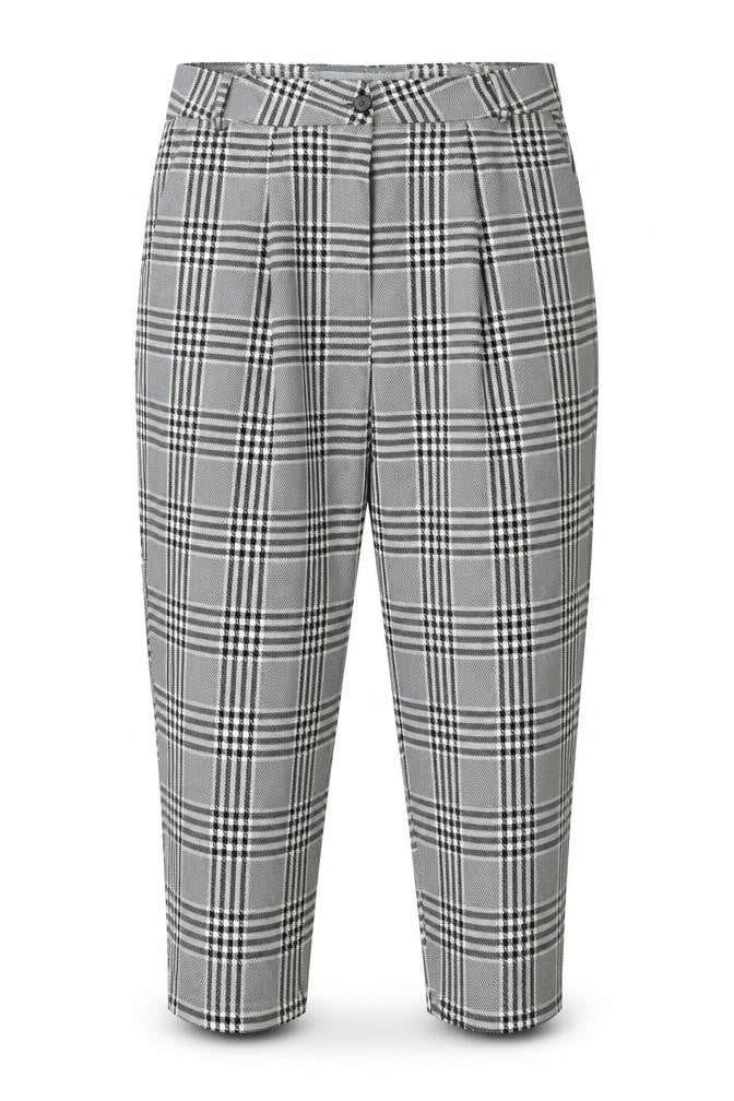 Teen Blue Womens Black Check  Capri Trousers Size 42 L24.5 in