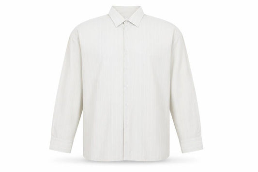 MC Mens Beige Striped   Button-Up Size 17