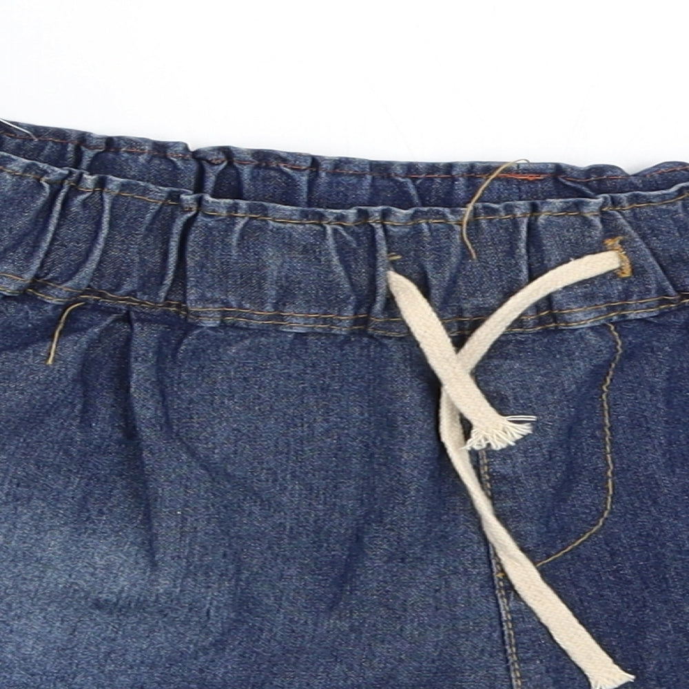 Preworn Womens Blue  Denim Hot Pants Shorts Size 28 in