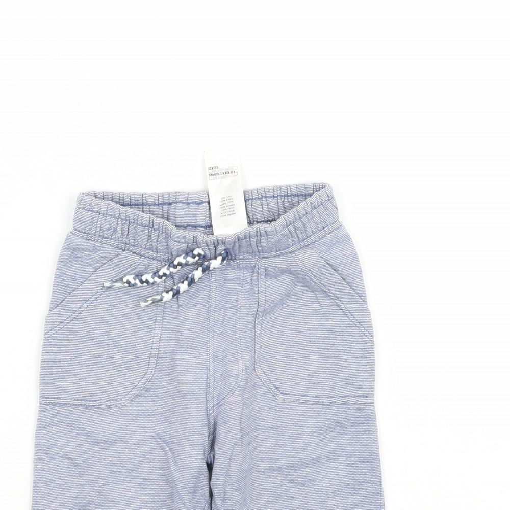 F&F Boys Blue Striped  Sweatpants Trousers Size 6-9 Months
