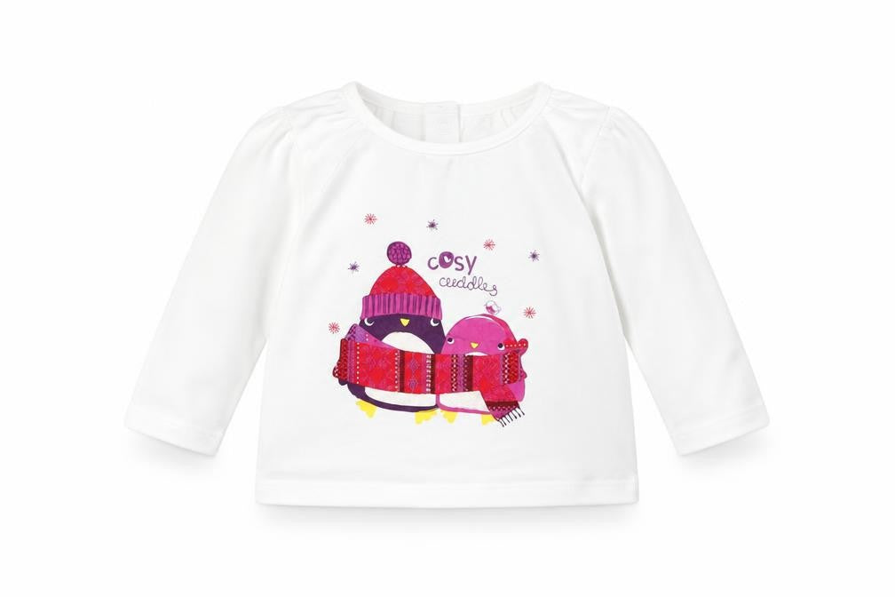 Mini Club Girls White Geometric  Basic T-Shirt Size 3-6 Months