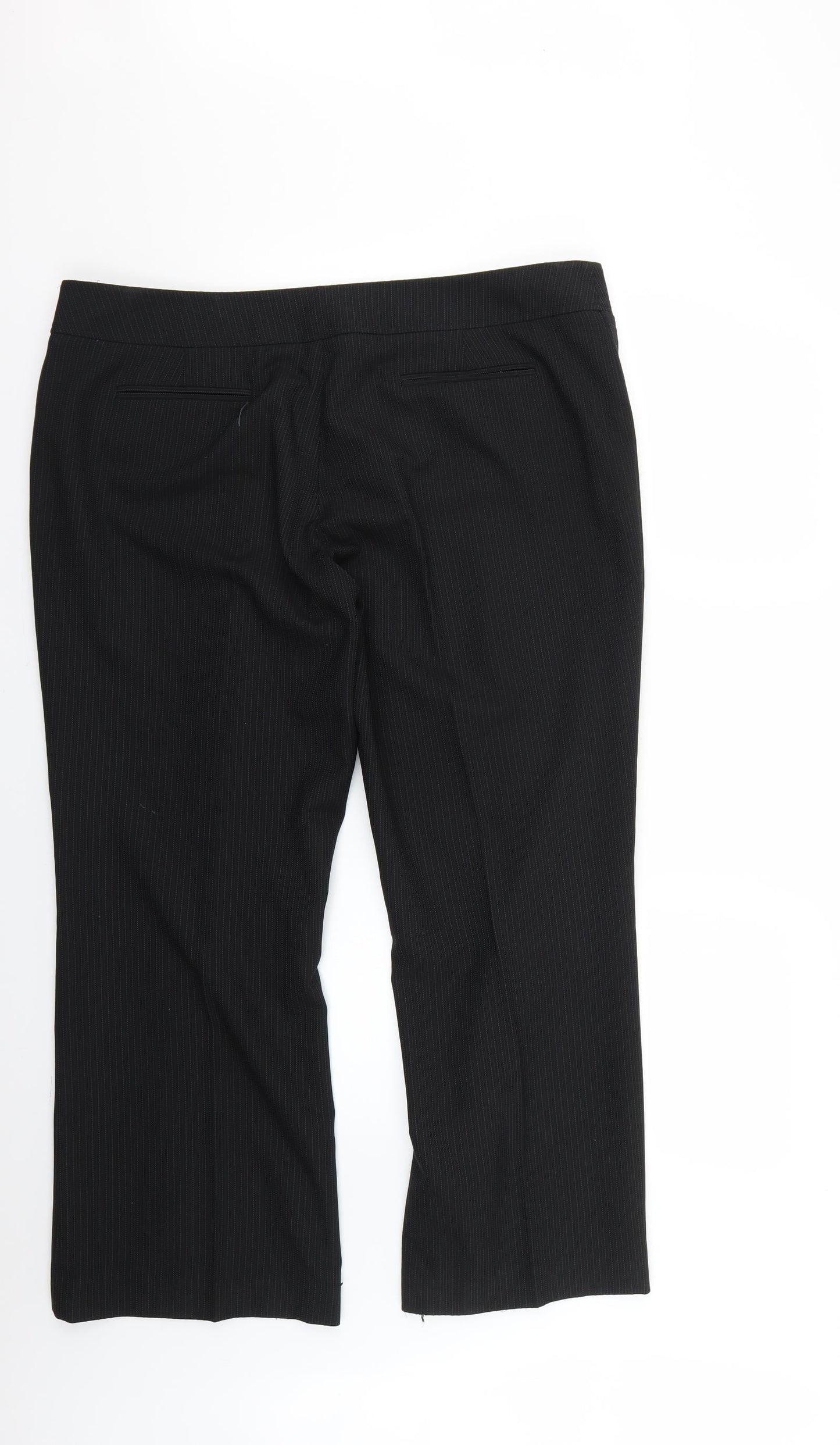 F&F Womens Black Striped  Trousers  Size 18 L25 in