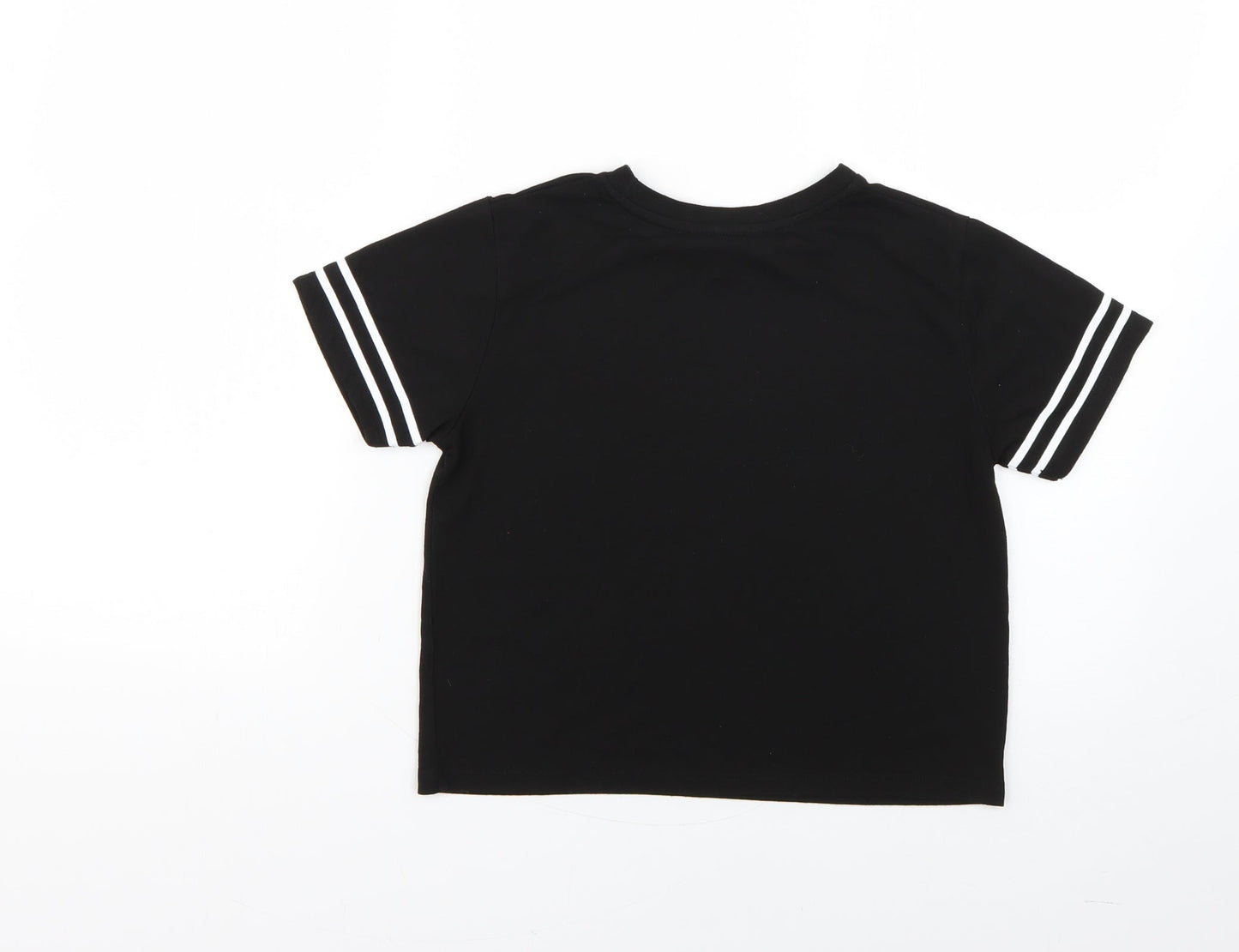 miss evie Girls Black Geometric  Basic T-Shirt Size 9-10 Years