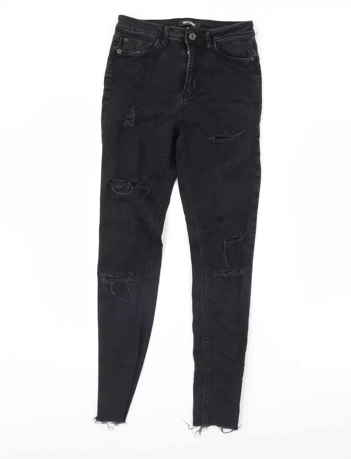 Missguided Womens Black  Denim Skinny Jeans Size 6 L29 in
