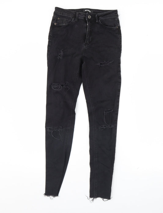 Missguided Womens Black  Denim Skinny Jeans Size 6 L29 in