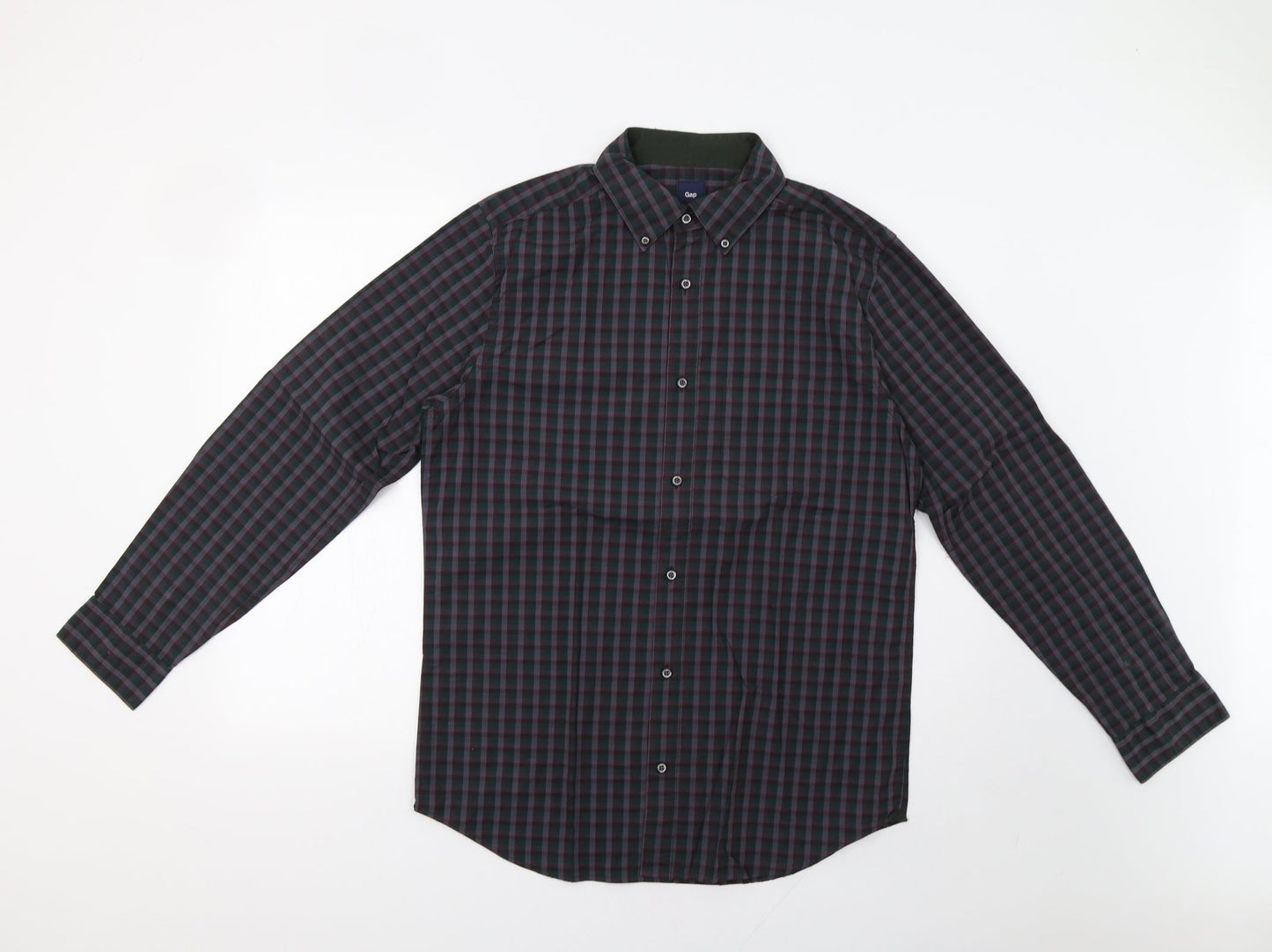 Gap Mens Purple Check   Button-Up Size M