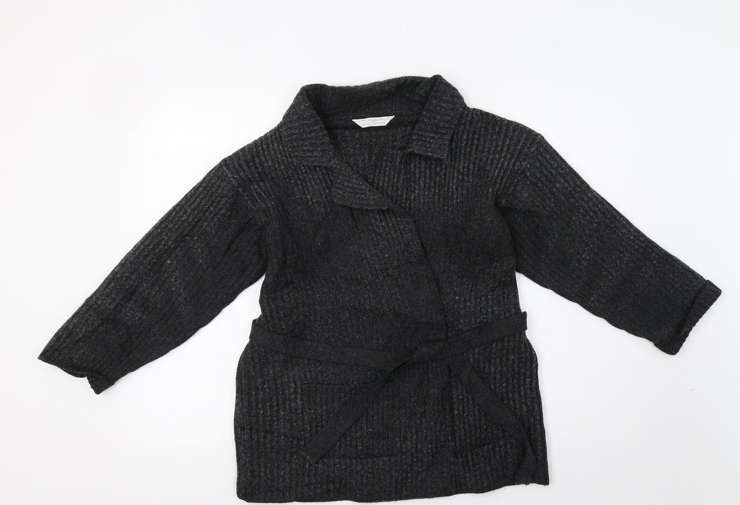 M&S Womens Grey   Cardigan Jumper Size 8