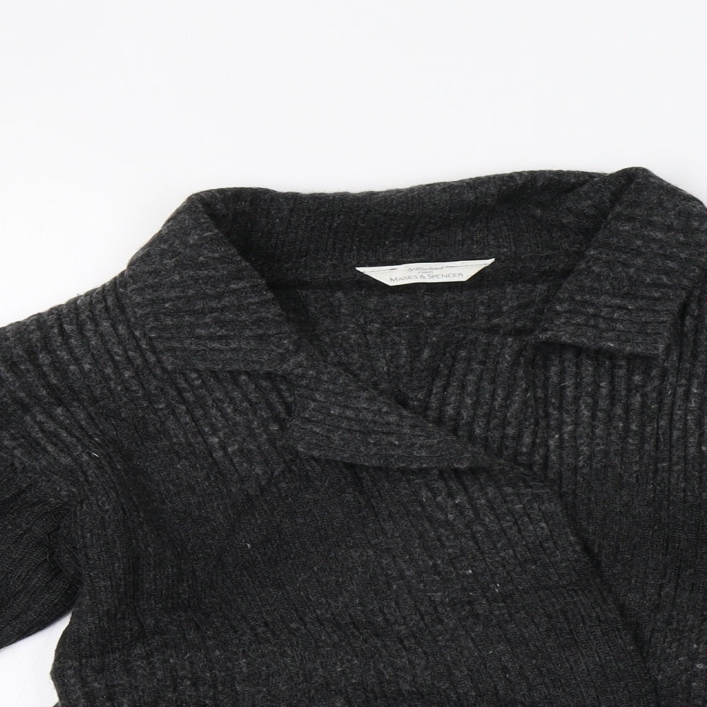 M&S Womens Grey   Cardigan Jumper Size 8