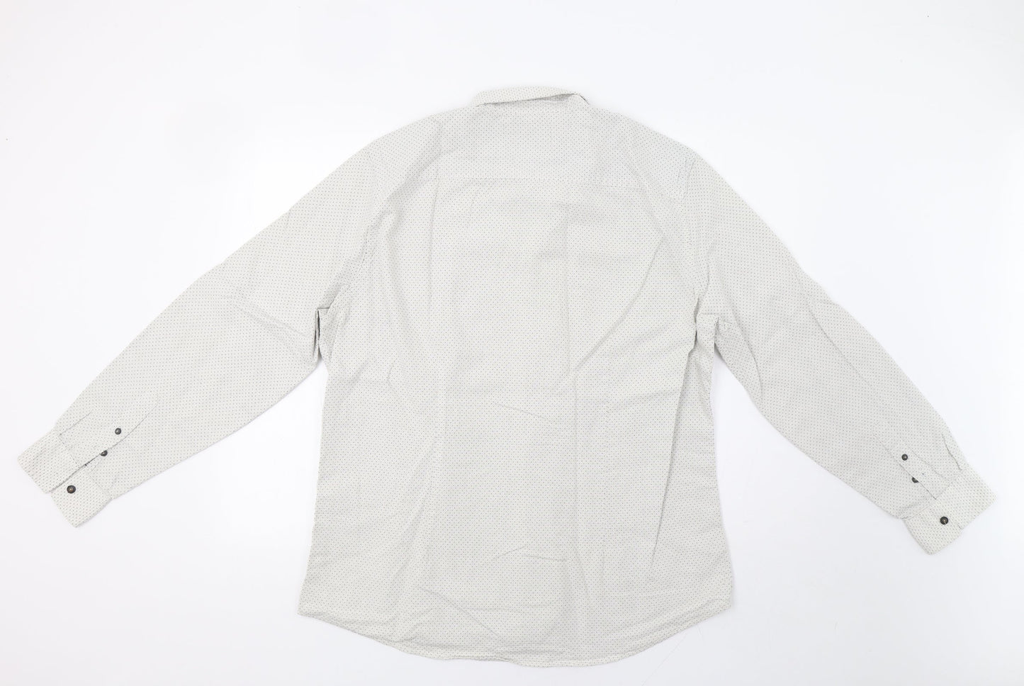 Burton Mens Grey Polka Dot   Button-Up Size XL