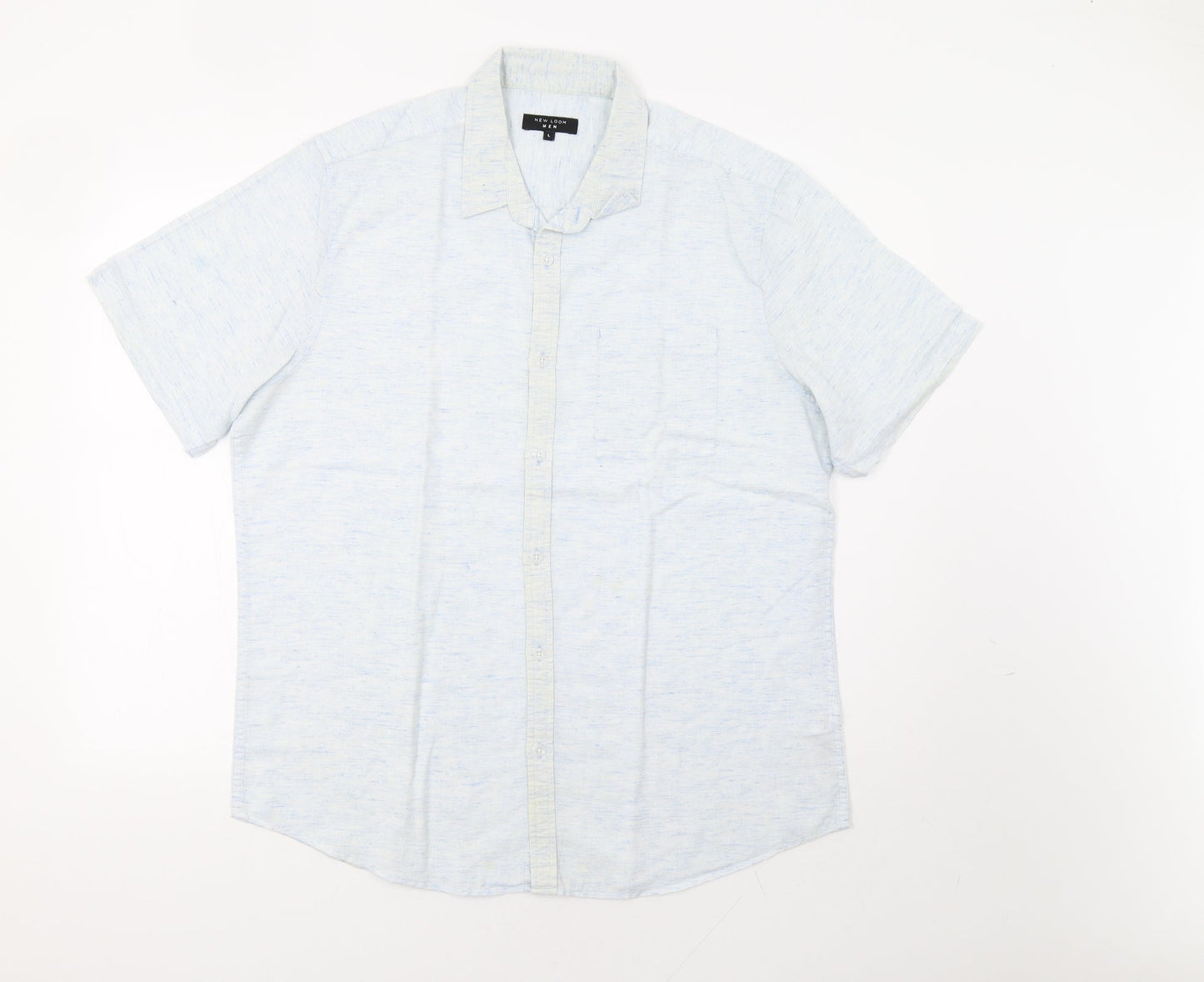 New Look Mens Blue    Button-Up Size L