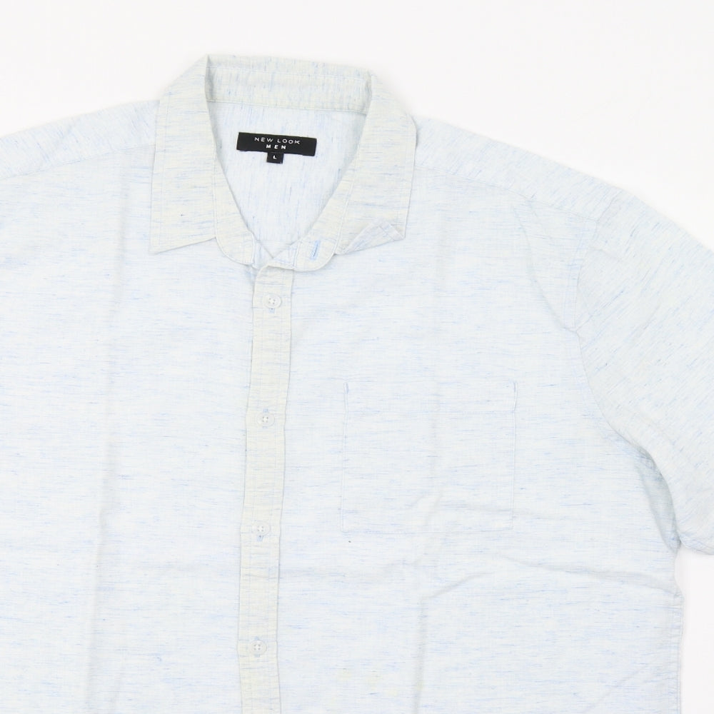 New Look Mens Blue    Button-Up Size L