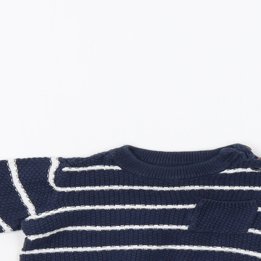 F&F Baby Blue Striped  Pullover Jumper Size 3-6 Months