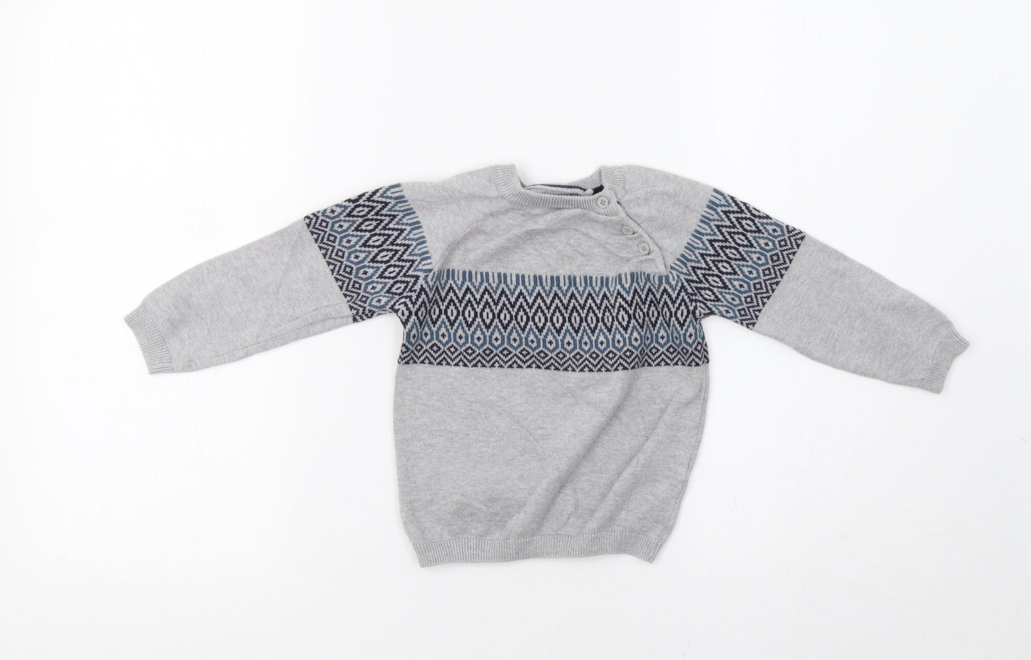 TU Baby Grey Geometric  Pullover Jumper Size 18-24 Months
