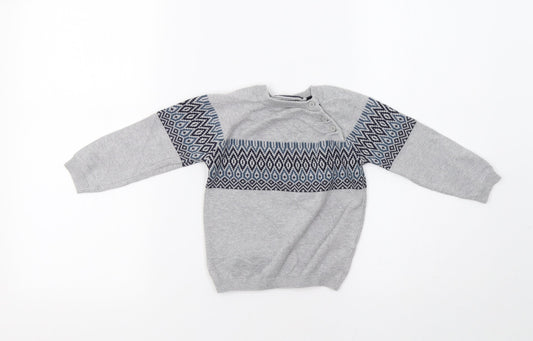 TU Baby Grey Geometric  Pullover Jumper Size 18-24 Months