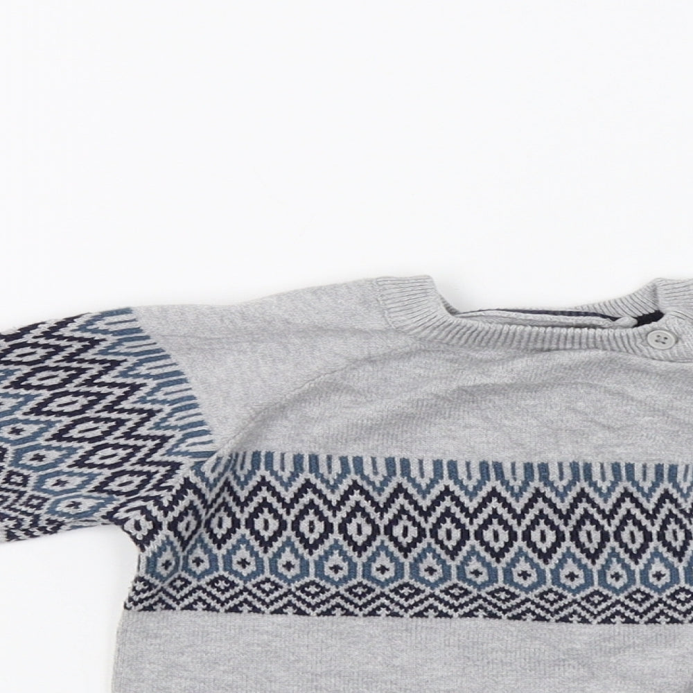 TU Baby Grey Geometric  Pullover Jumper Size 18-24 Months
