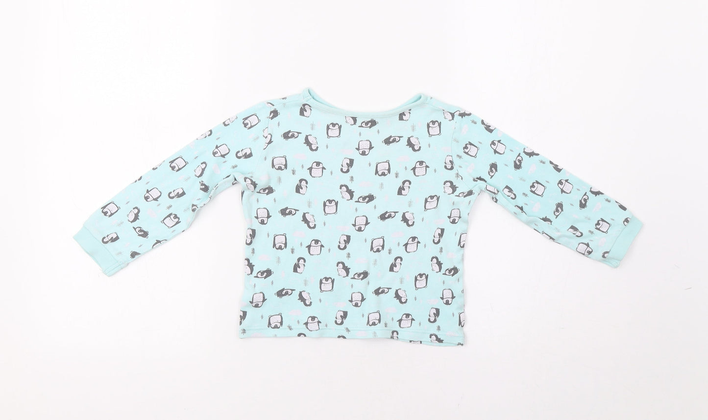 George Girls Blue   Top Pyjama Top Size 3-4 Years  - Penguin Print