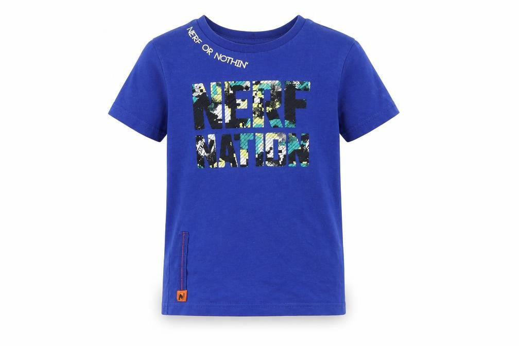 NERF Boys Blue Camouflage  Pullover T-Shirt Size 5-6 Years