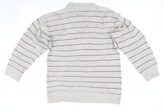 Marks and Spencer Mens Beige Striped  Pullover Jumper Size M