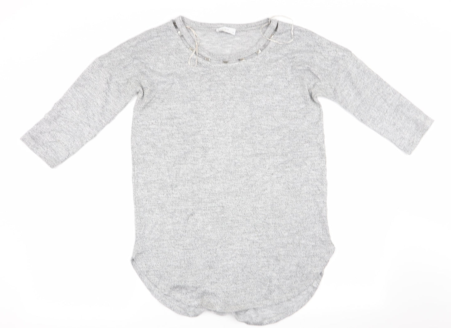 Papaya Womens Grey   Pullover Jumper Size S  - Detail neck