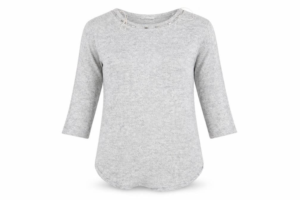 Papaya Womens Grey   Pullover Jumper Size S  - Detail neck
