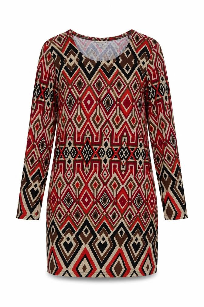 Nabella Womens Orange Geometric  Jumper Dress  Size M