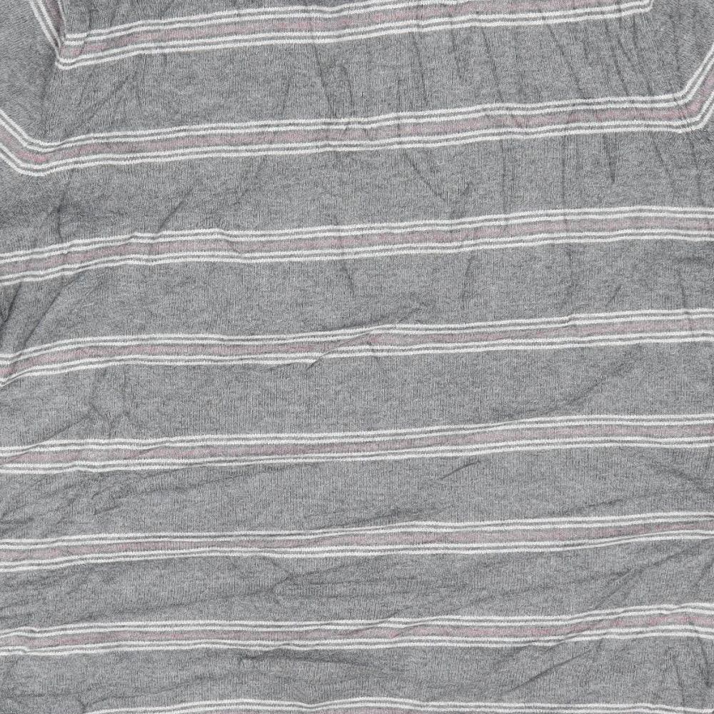 North Coast Mens Grey Striped  Pullover Jumper Size M