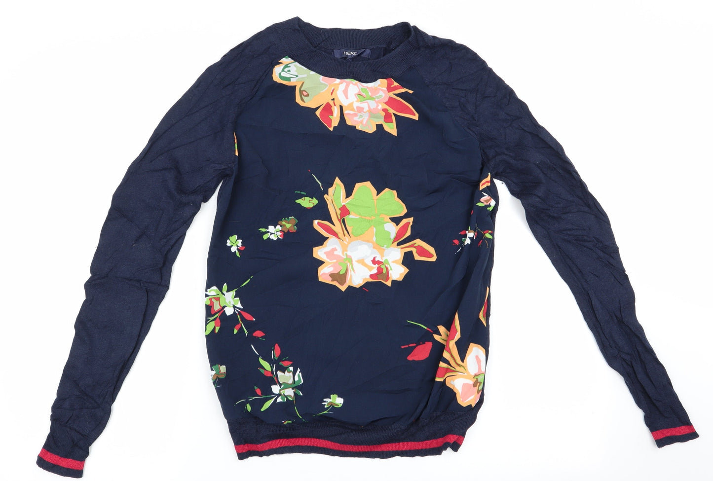 NEXT Womens Blue Floral  Pullover Jumper Size 6