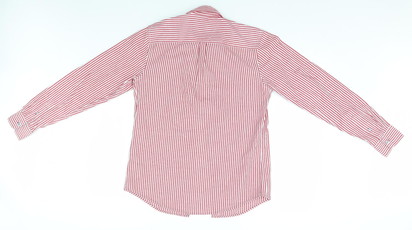 Springfield Mens White Striped   Button-Up Size S