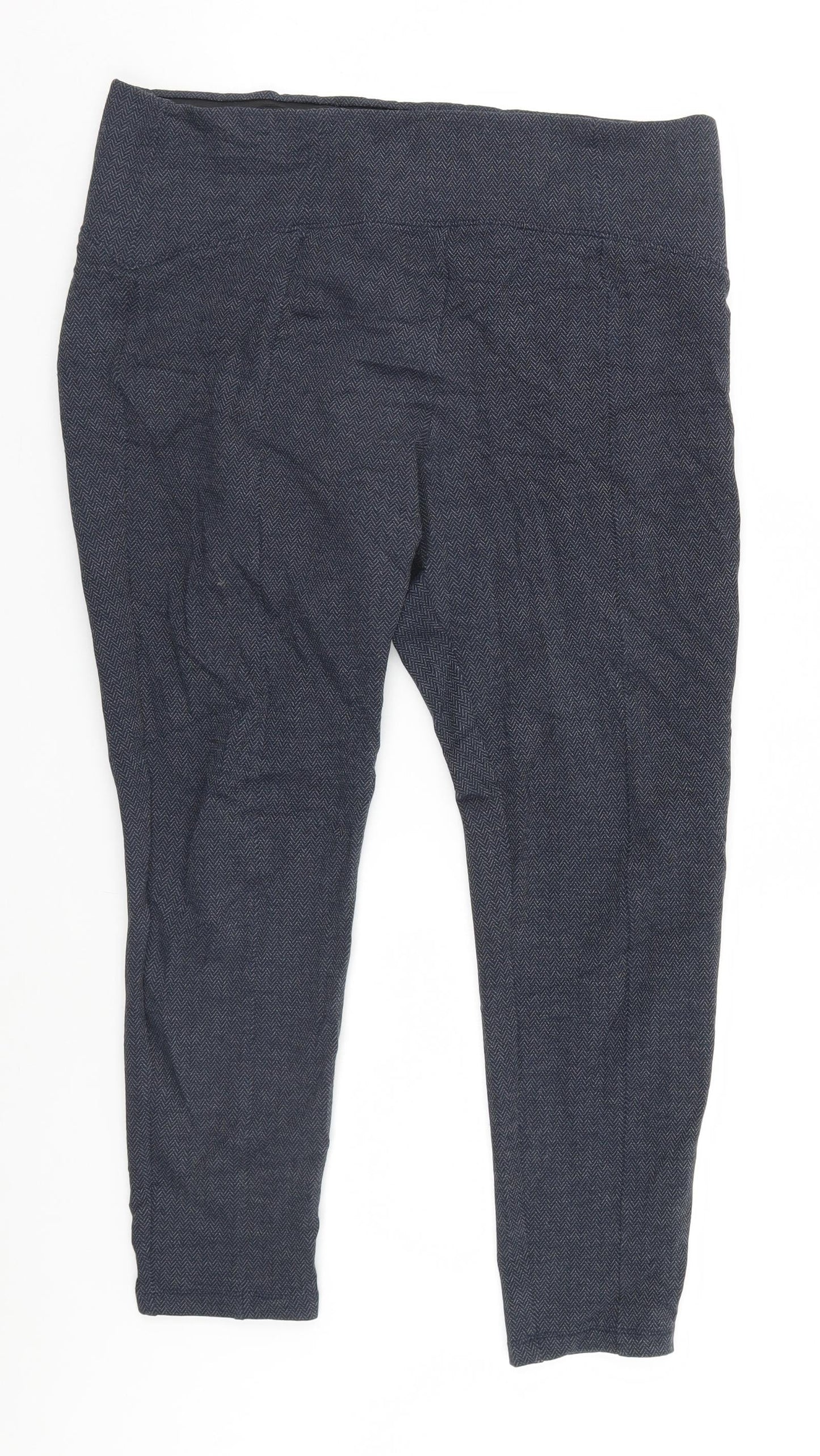 Marks and Spencer Womens Grey Herringbone  Trousers  Size 16 L24 in