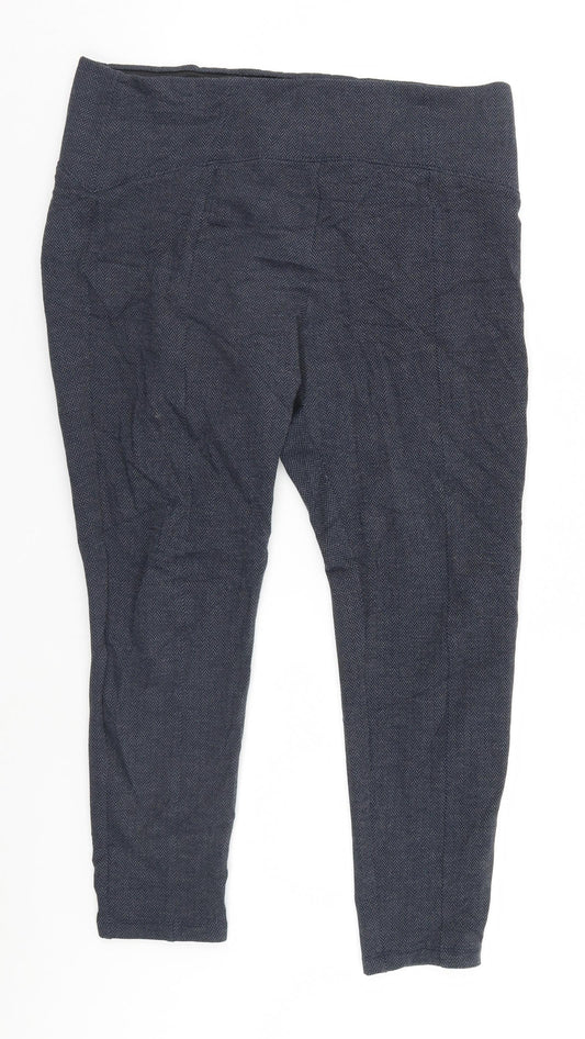 Marks and Spencer Womens Grey Herringbone  Trousers  Size 16 L24 in
