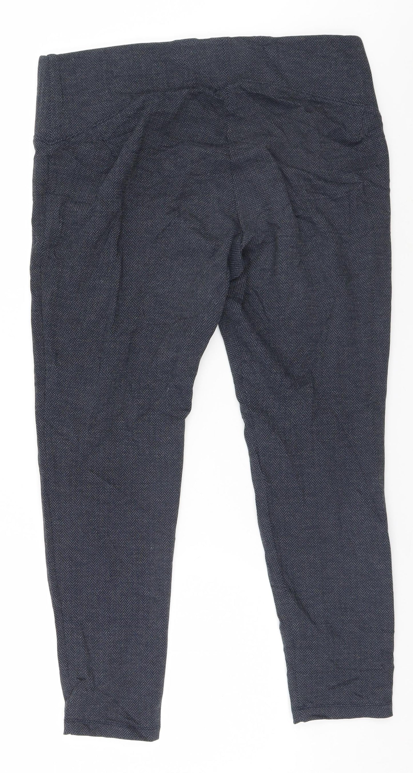 Marks and Spencer Womens Grey Herringbone  Trousers  Size 16 L24 in