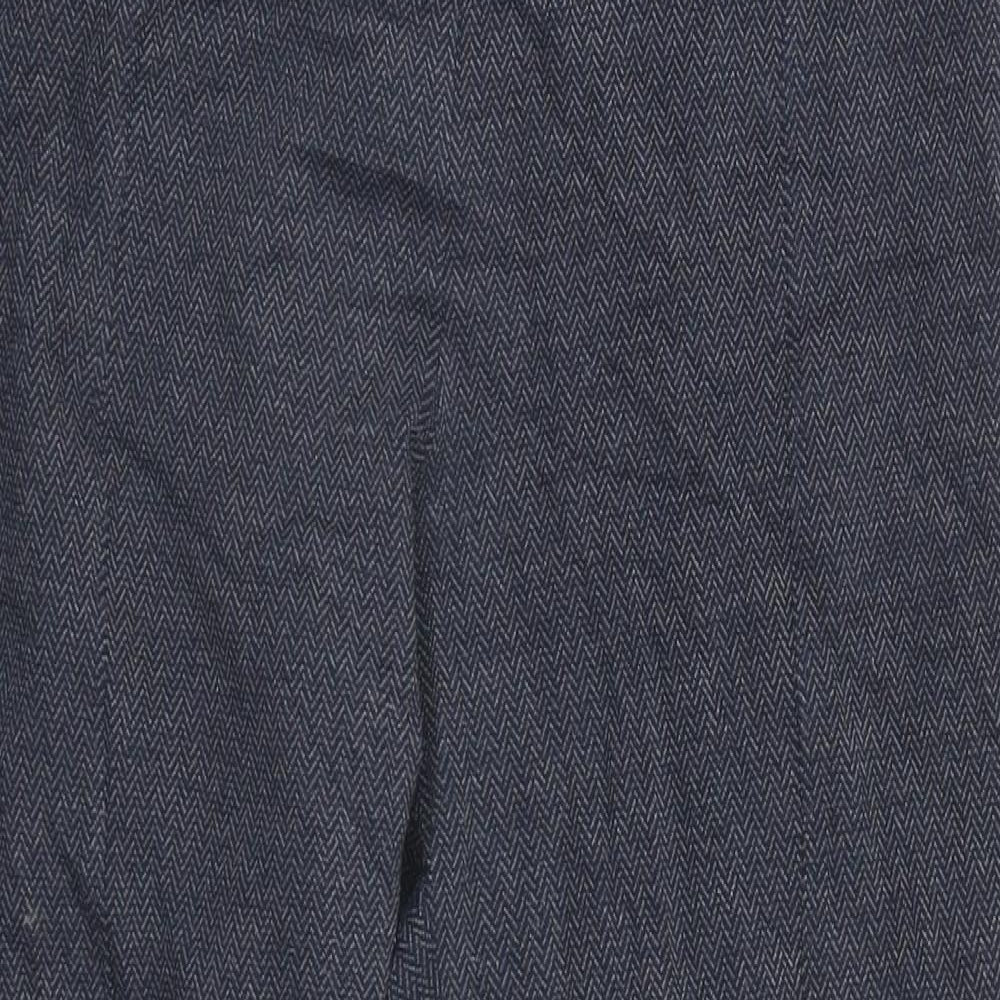 Marks and Spencer Womens Grey Herringbone  Trousers  Size 16 L24 in