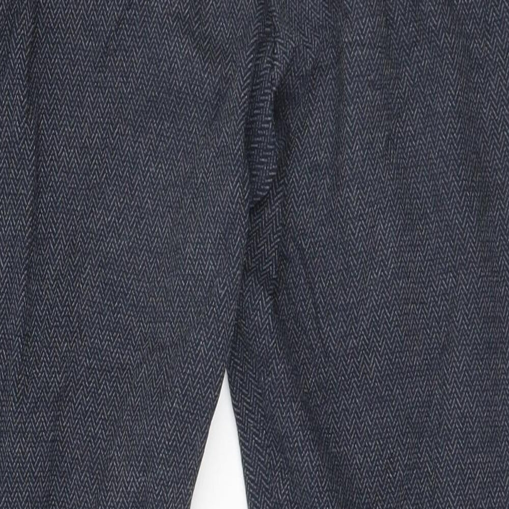 Marks and Spencer Womens Grey Herringbone  Trousers  Size 16 L24 in