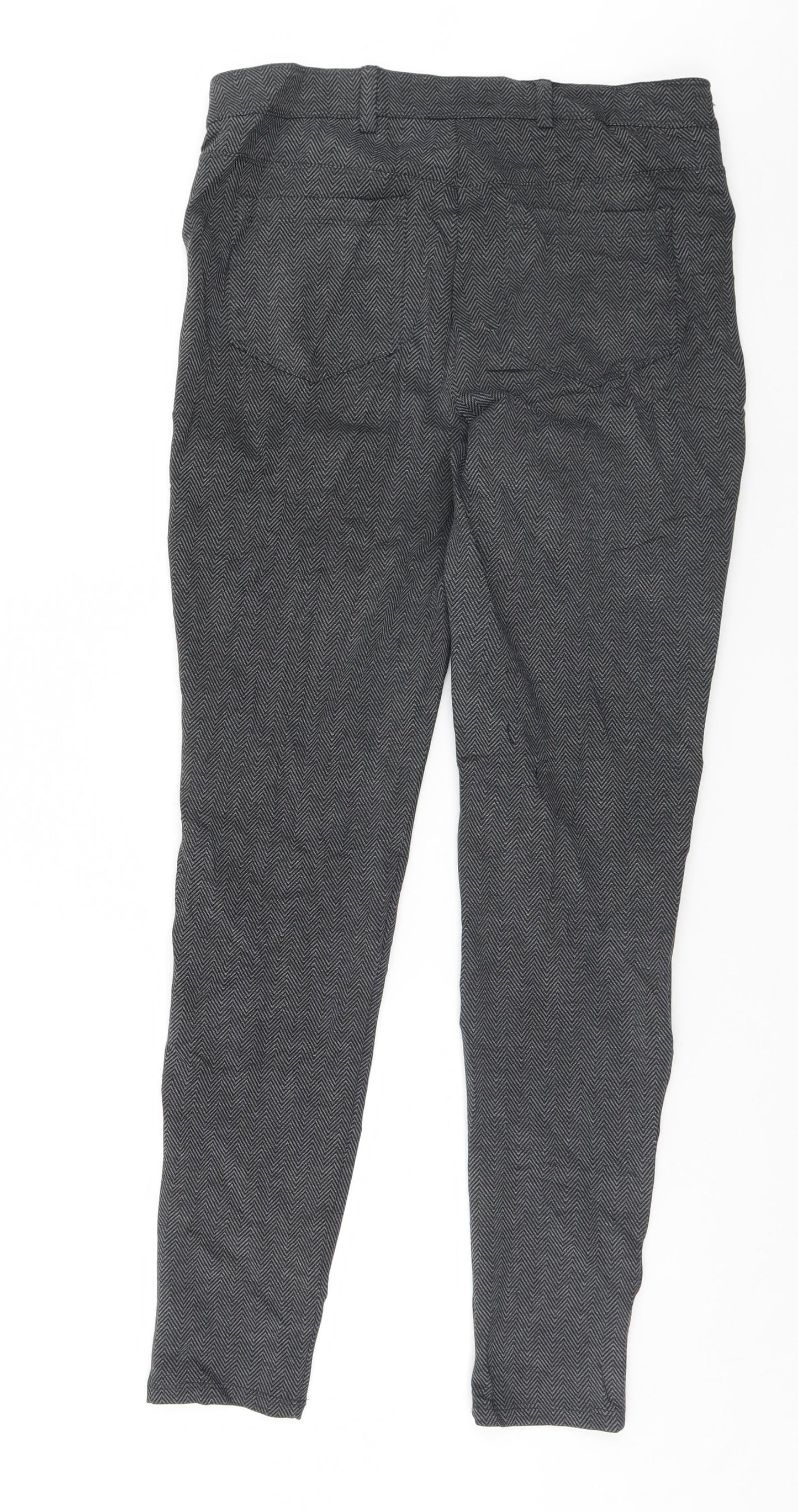 Dorothy Perkins Womens Grey Herringbone  Trousers  Size 12 L28 in