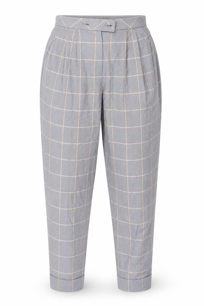 Topshop Womens Grey Plaid  Trousers  Size 6 L27 in