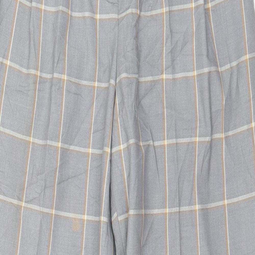 Topshop Womens Grey Plaid  Trousers  Size 6 L27 in