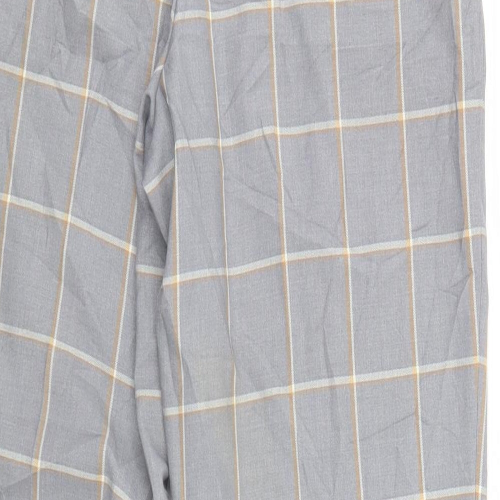 Topshop Womens Grey Plaid  Trousers  Size 6 L27 in