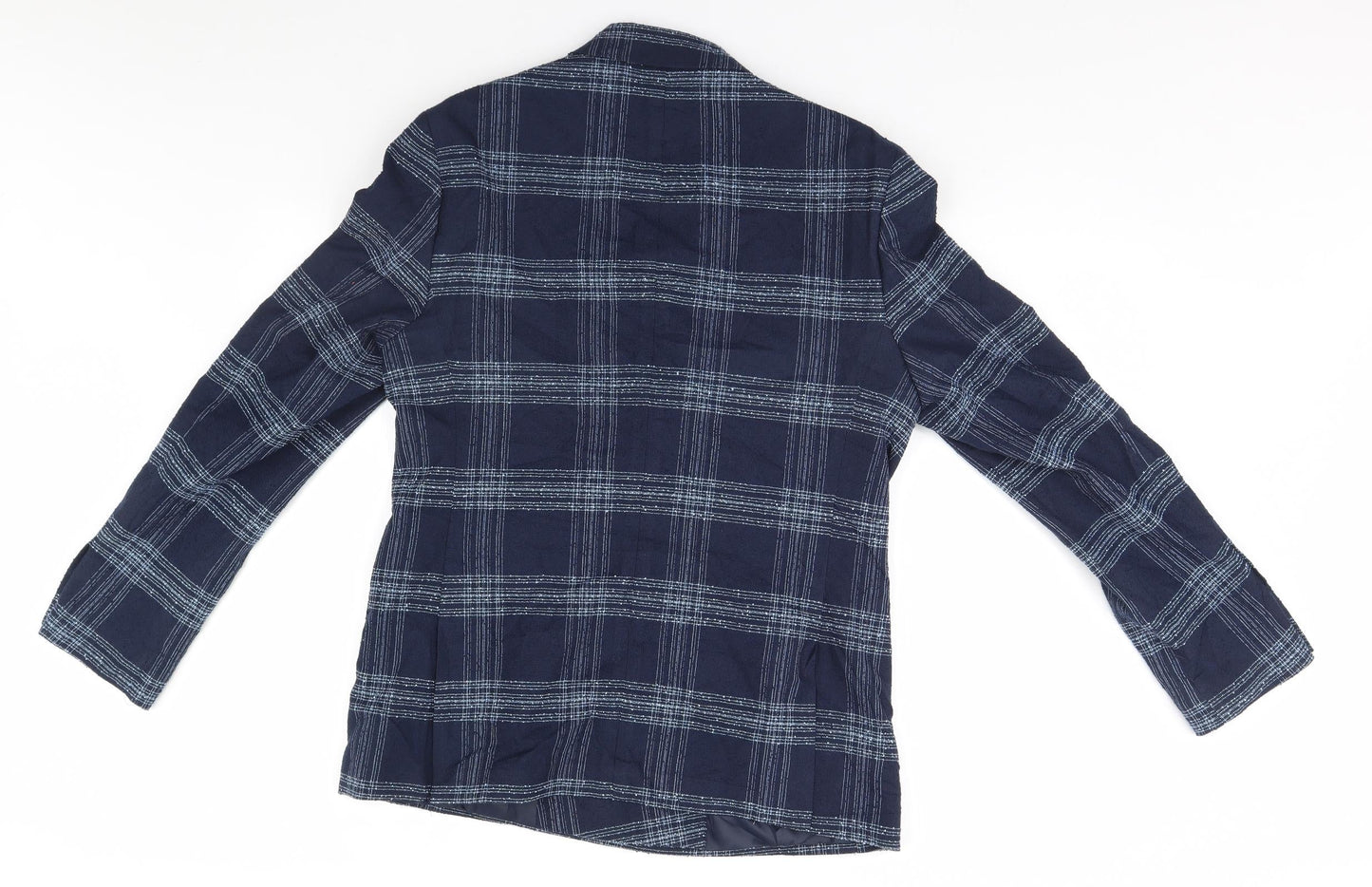 Preworn Womens Blue Plaid  Overcoat Jacket