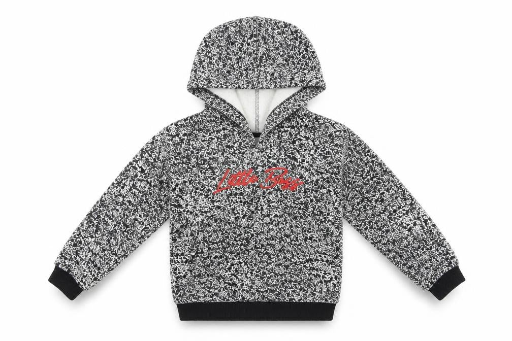 Matalan Boys White Animal Print  Pullover Hoodie Size 2-3 Years  - Little Boss