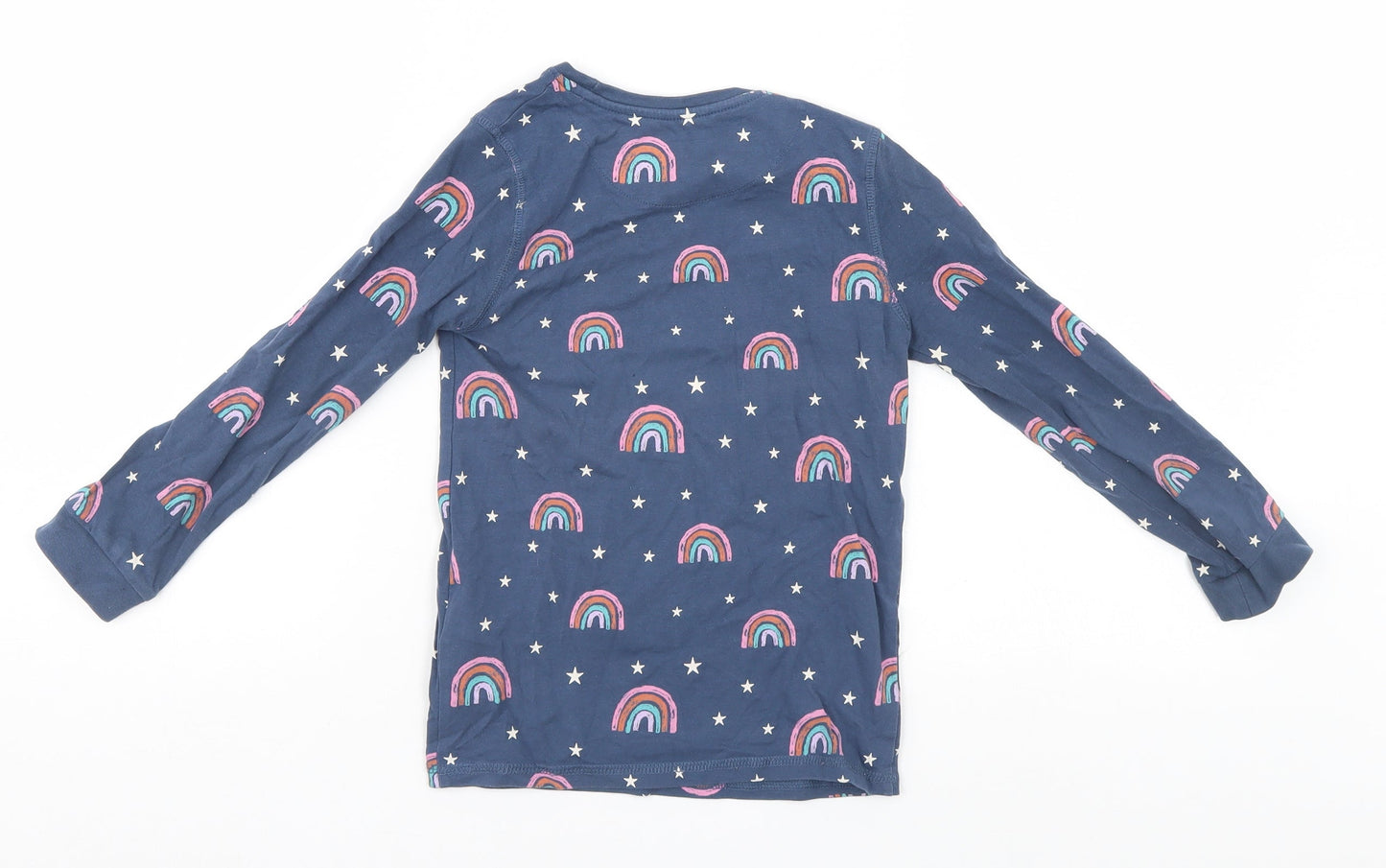 Marks and Spencer Boys Blue Geometric   Pyjama Top Size 5-6 Years  - Rainbow