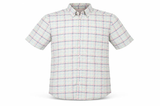 M&S Mens Green Plaid   Button-Up Size M