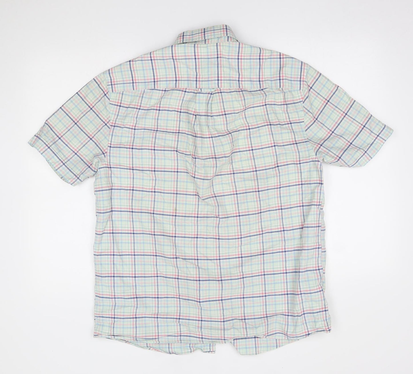 M&S Mens Green Plaid   Button-Up Size M