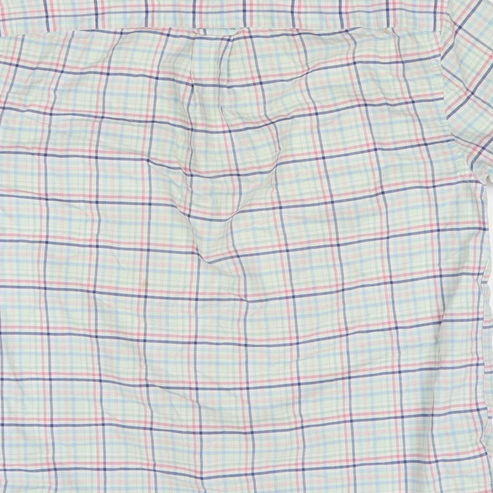 M&S Mens Green Plaid   Button-Up Size M