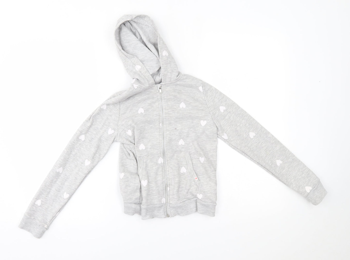 H&M Boys Grey   Full Zip Hoodie Size 8-9 Years