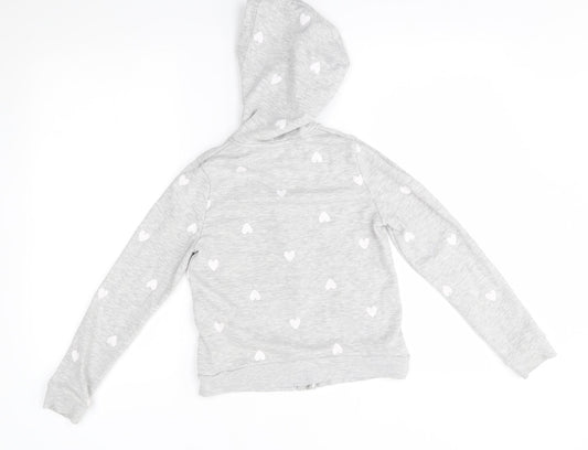 H&M Boys Grey   Full Zip Hoodie Size 8-9 Years